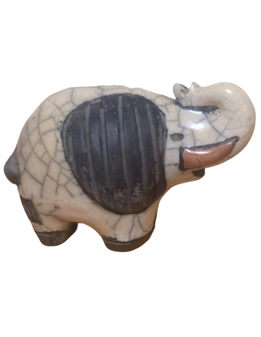 Vintage Raku Elephant Studio Pottery Ornament Signed S Africa Gerhard De Beer
