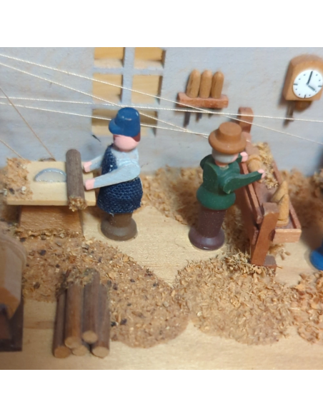 Miniature Carpenters Room Box Scene Gunter Flath Seiffener Stubelmacher 19.8x4x6