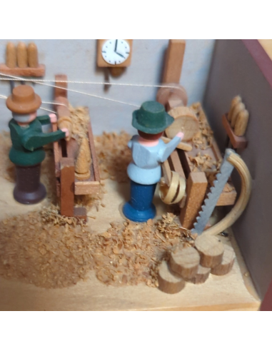 Miniature Carpenters Room Box Scene Gunter Flath Seiffener Stubelmacher 19.8x4x6