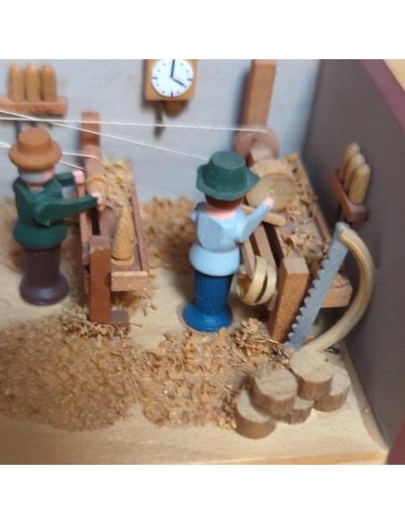 Miniature Carpenters Room Box Scene Gunter Flath Seiffener Stubelmacher 19.8x4x6