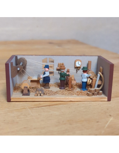 Miniature Carpenters Room Box Scene Gunter Flath Seiffener Stubelmacher 19.8x4x6