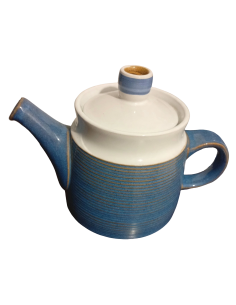 Share Denby Langley Chatsworth Teapot Blue Stoneware England