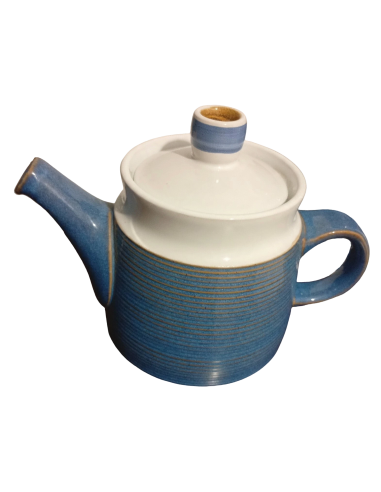 Share Denby Langley Chatsworth Teapot Blue Stoneware England
