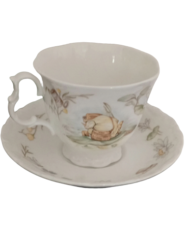 1986 Royal Albert Beatrix Potter Jeremy Fisher Teacup and Saucer Set