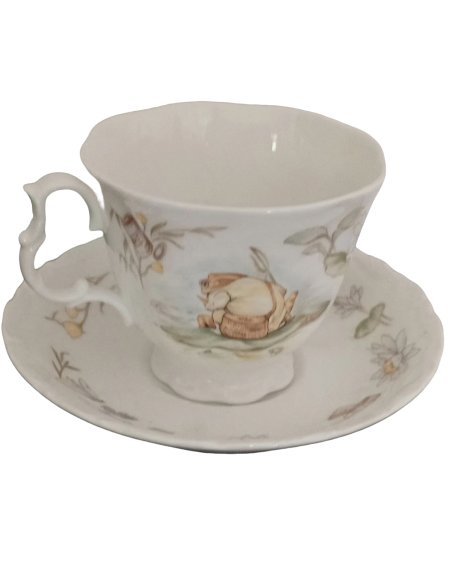 1986 Royal Albert Beatrix Potter Jeremy Fisher Teacup and Saucer Set