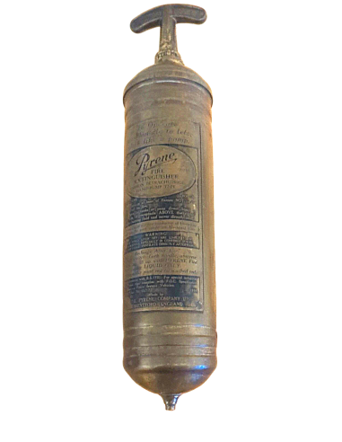 Pyrene, vintage brass fire extinguisher