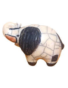 Vintage Raku Elephant Studio Pottery Ornament Signed S Africa Gerhard De Beer